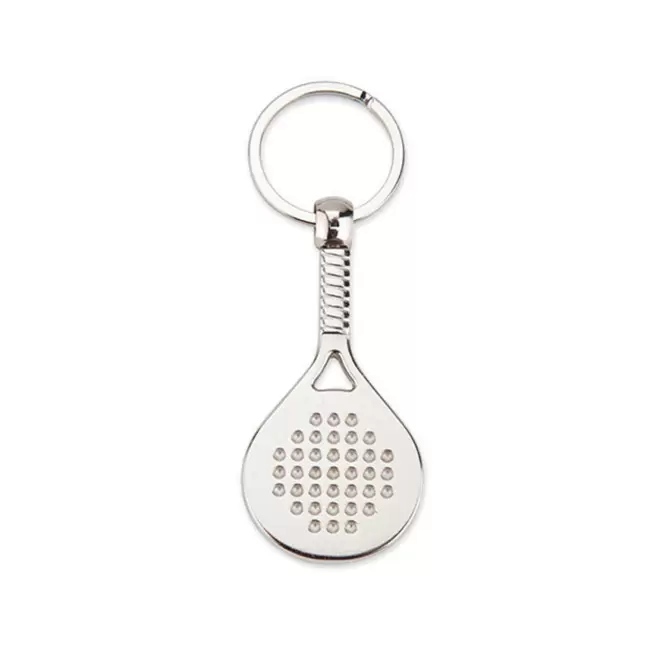 PORTE CLE EN METAL PERSONNALISABLE 'METALO PADEL' - argenté