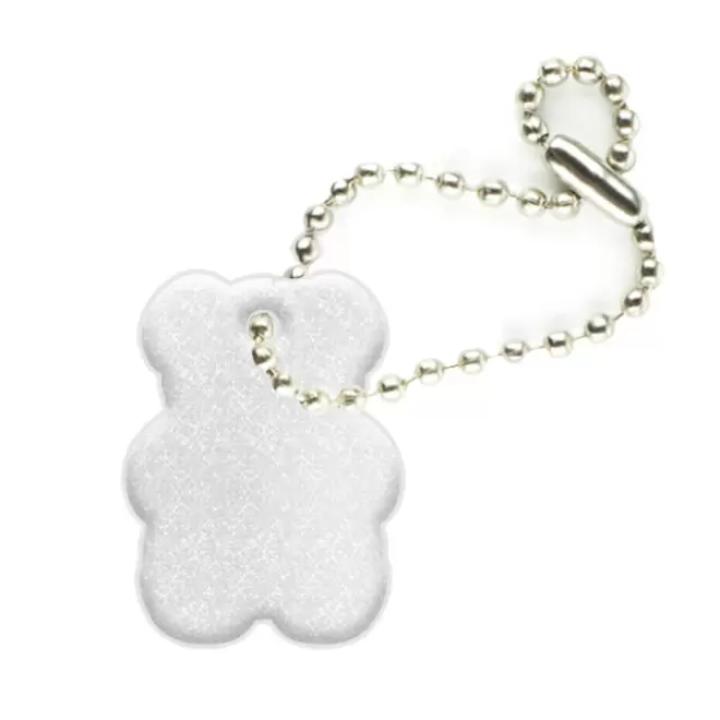 PORTE-CLE REFLECHISSANT PRO OURSON PERSONNALISABLE'SIMI' - gris