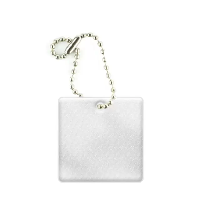 PORTE-CLE REFLECHISSANT PRO CARRE PERSONNALISABLE 'SIMI' - gris