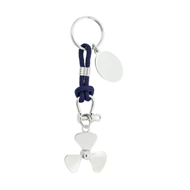 PORTE CLE EN METAL PERSONNALISABLE 'METALO HELICE' - bleu marine