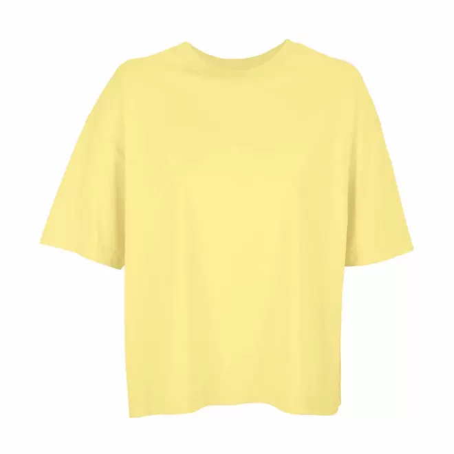 TEE-SHIRT OVERSIZE FEMME PERSONNALISABLE  'BOXY' - jaune clair