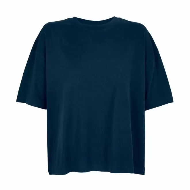 TEE-SHIRT OVERSIZE FEMME PERSONNALISABLE  'BOXY' - marine