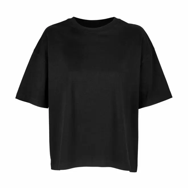 TEE-SHIRT OVERSIZE FEMME PERSONNALISABLE  'BOXY' - noir
