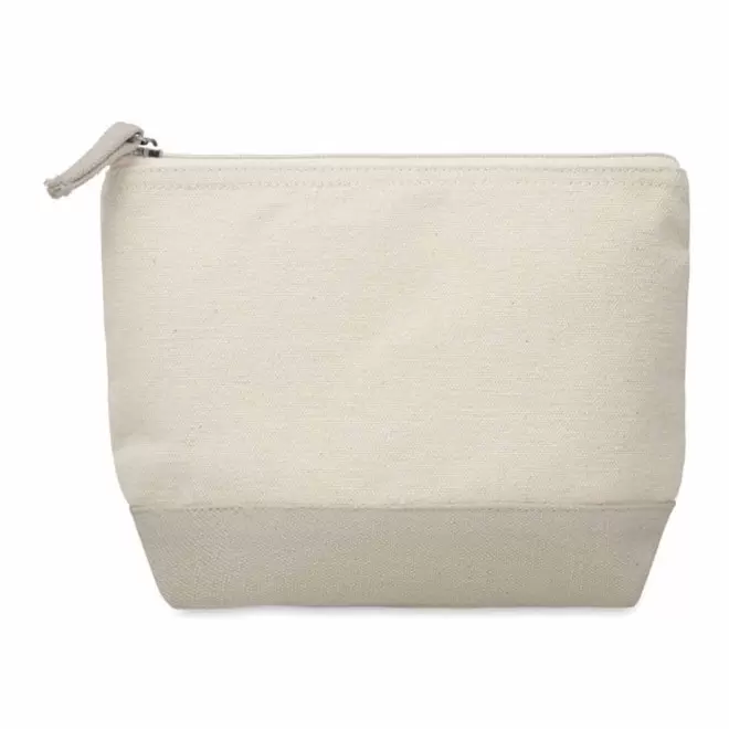 TROUSSE DE TOILETTE PUBLICITAIRE EN COTON BICOLORE 'MELLY' - gris clair