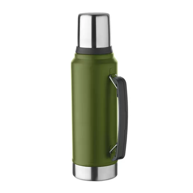 BOUTEILLE ISOTHERME PERSONNALISABLE GOBELET 1L 'NAYMI' - vert foncé