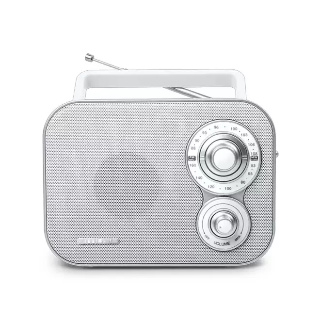 RADIO PORTABLE PERSONNALISABLE 'VINGAGE' - blanc