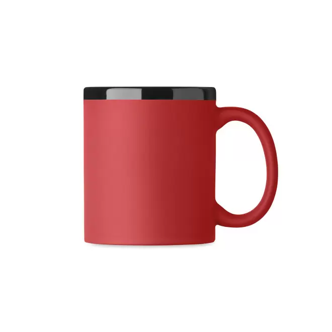 MUG CERAMIQUE PERSONNALISABLE INTERIEUR NOIR 'SOFT COLOR' - rouge