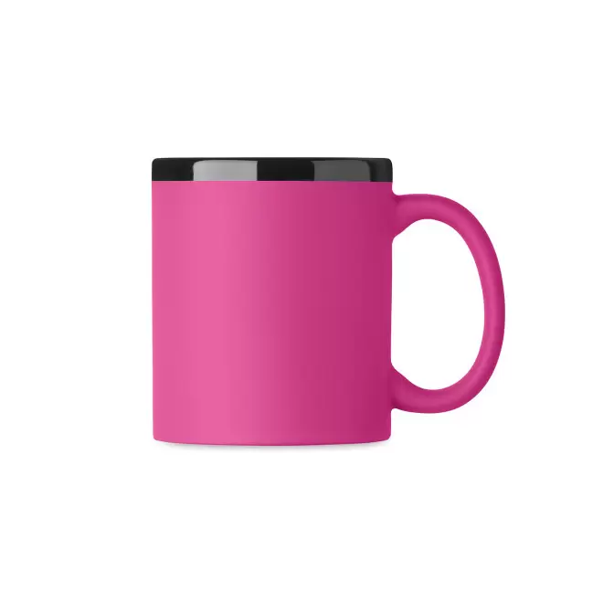 MUG CERAMIQUE PERSONNALISABLE INTERIEUR NOIR 'SOFT COLOR' - fuchsia