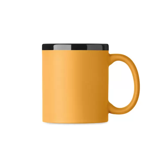 MUG CERAMIQUE PERSONNALISABLE INTERIEUR NOIR 'SOFT COLOR' - jaune