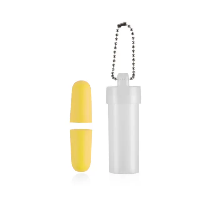 PORTE CLES BOUCHONS ANTI BRUIT PERSONNALISABLE 'SILENTO' - jaune