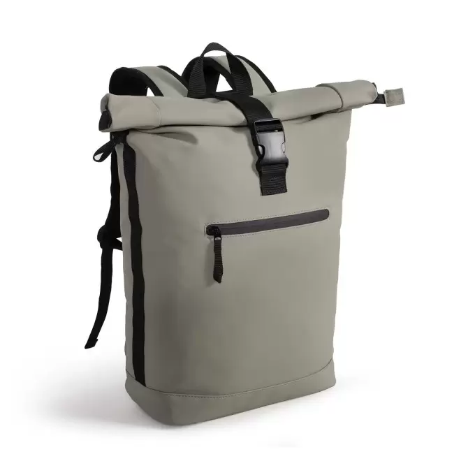 SAC A DOS EN PU PERSONNALISABLE 'SCHLUSS' - kaki