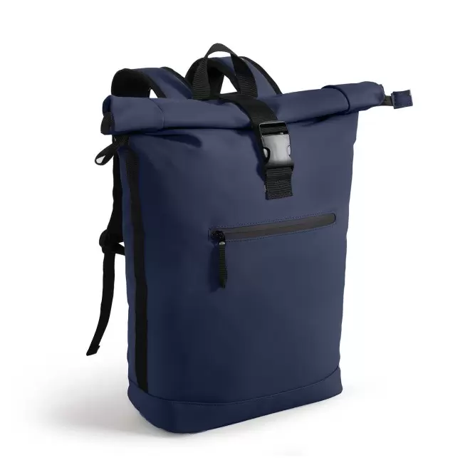 SAC A DOS EN PU PERSONNALISABLE 'SCHLUSS' - bleu marine
