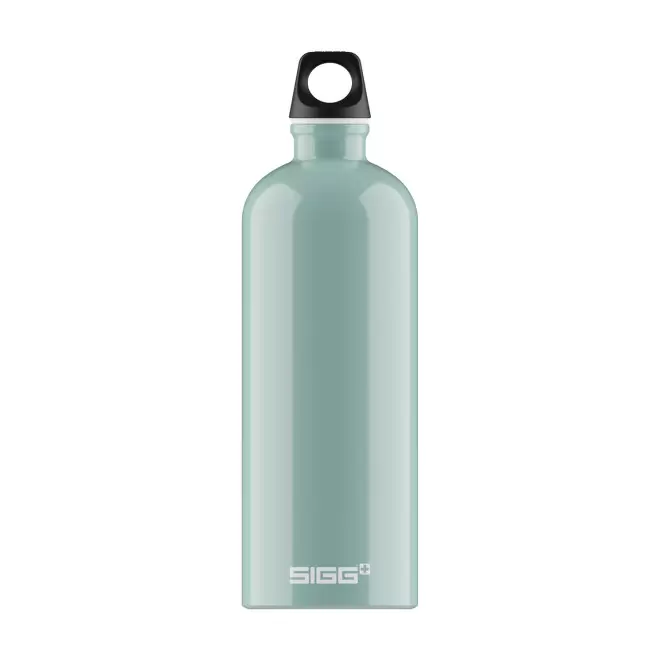 GOURDE EN ALUMINIUM SIGG 1L PERSONNALISABLE 'TRAVELLER' - turquoise brillant