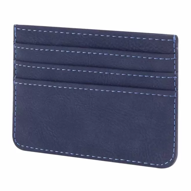 PORTE CARTES ANTI RFID EN PU PERSONNALISABLE 'ATIKO' - bleu
