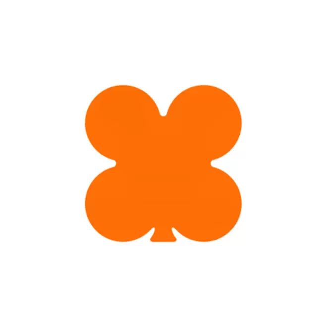 JETON DE FETES ET MANEGE PERSONNALISABLE 'FUNZY TREFLE' - rouge orange