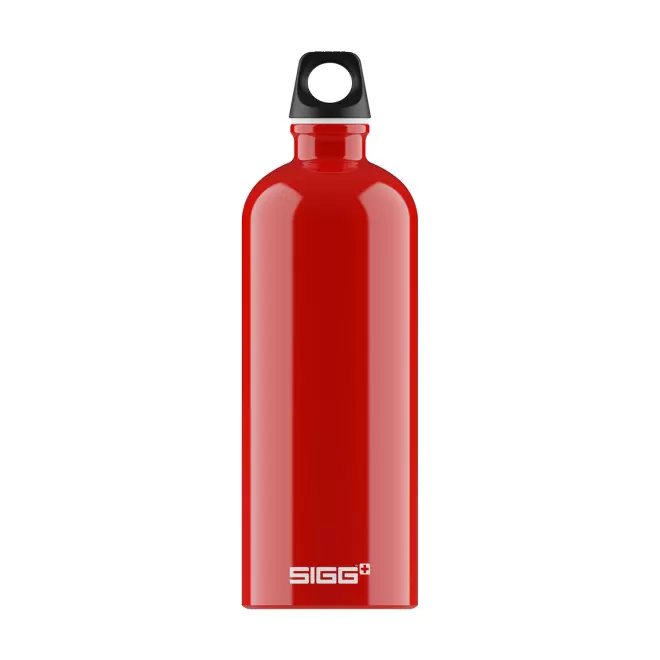 GOURDE EN ALUMINIUM SIGG 1L PERSONNALISABLE 'TRAVELLER' - rouge brillant