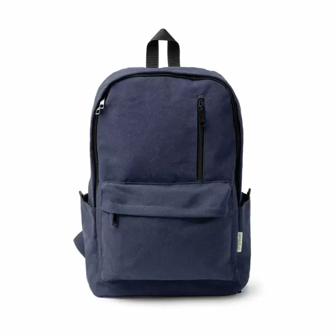 SAC A DOS PERSONNALISABLE COTON RECYCLE 'TITUR' - bleu marine