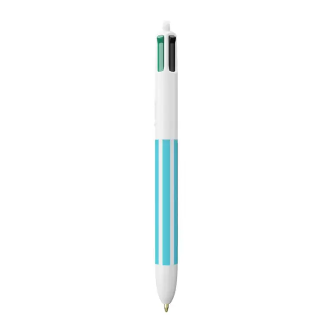 STYLO BIC® PERSONNALISE '4 COULEURS RAYURES' - turquoise