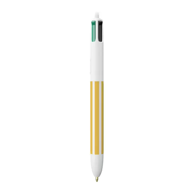 STYLO BIC® PERSONNALISE '4 COULEURS RAYURES' - jaune