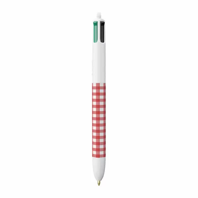 STYLO BIC® PERSONNALISABLE '4 COULEURS VICHY' - rouge
