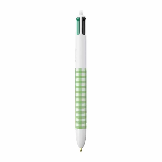 STYLO BIC® PERSONNALISABLE '4 COULEURS VICHY' - vert