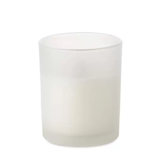 BOUGIE PARFUMEE MECHE BOIS PERSONNALISABLE 'BANILBO S' - blanc