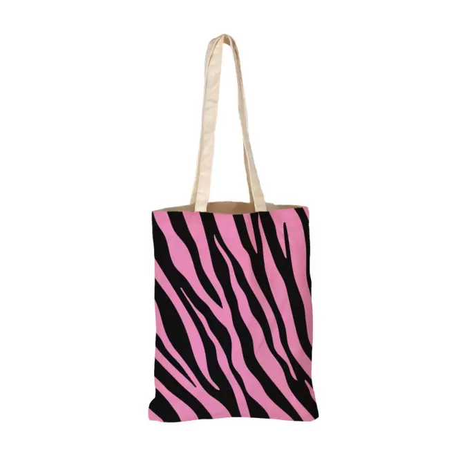 TOTE BAG IMPRESSION ZEBRE PERSONNALISABLE 'TICTOC' - rose