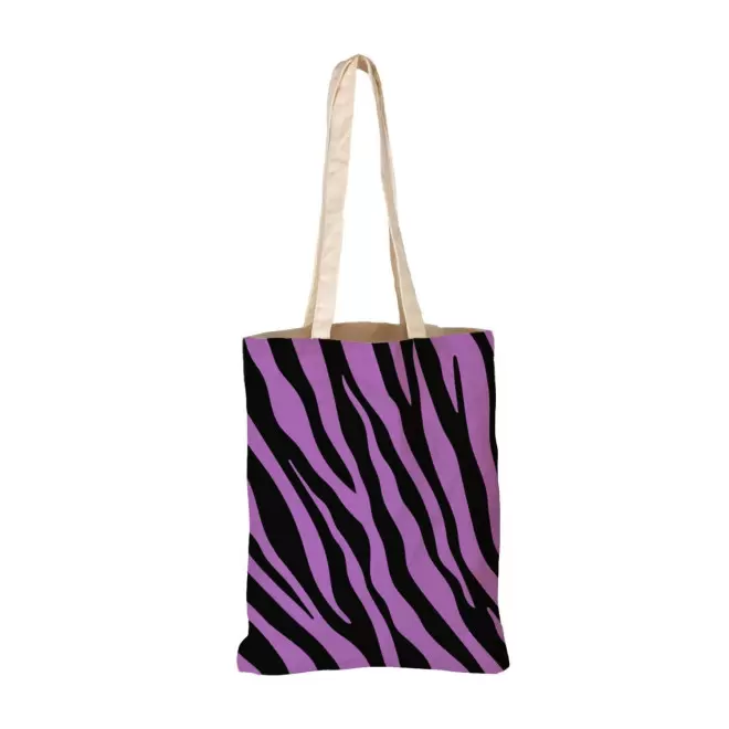 TOTE BAG IMPRESSION ZEBRE PERSONNALISABLE 'TICTOC' - violet
