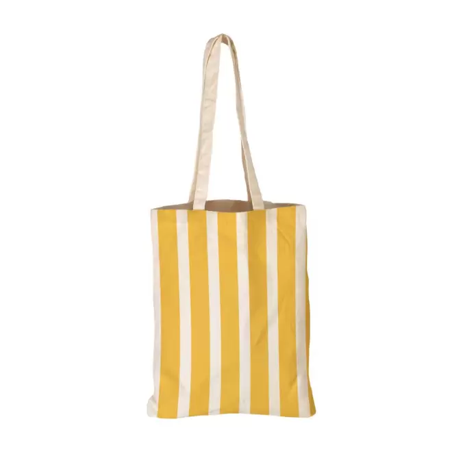 TOTE BAG IMPRESSION PETITE RAYURE PERSONNALISABLE 'TICTOC' - jaune