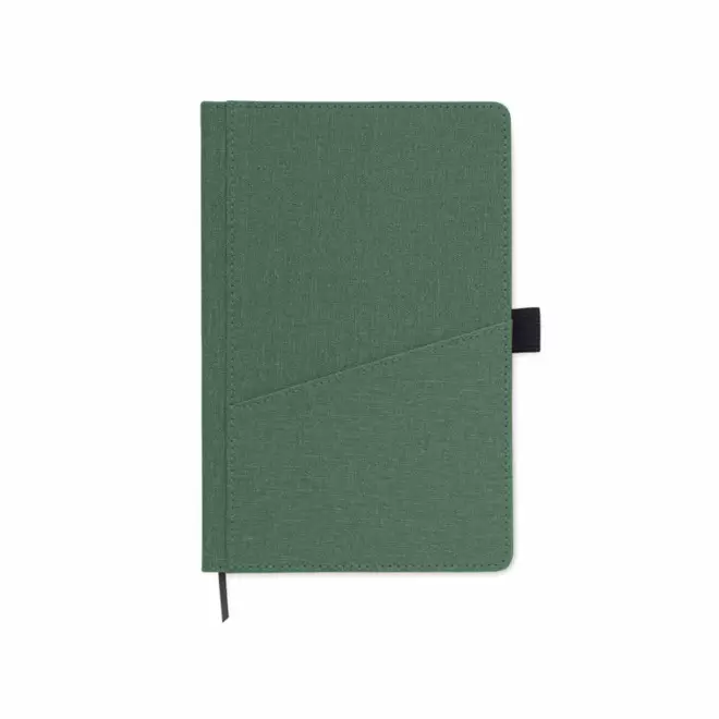 CARNET PERSONNALISABLE A5 RPET AVEC POCHE 'LEXI' - vert fonce