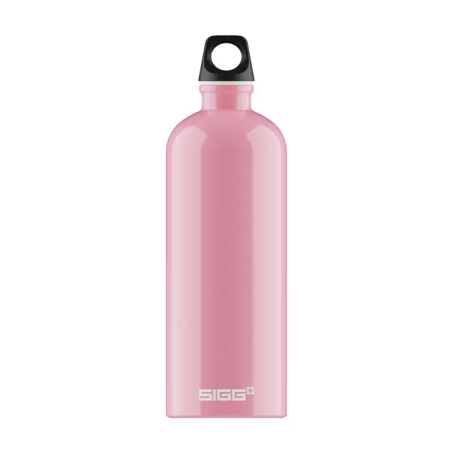GOURDE EN ALUMINIUM SIGG 1L PERSONNALISABLE 'TRAVELLER' - rose brillant
