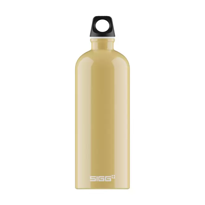 GOURDE EN ALUMINIUM SIGG 1L PERSONNALISABLE 'TRAVELLER' - vanille brillant