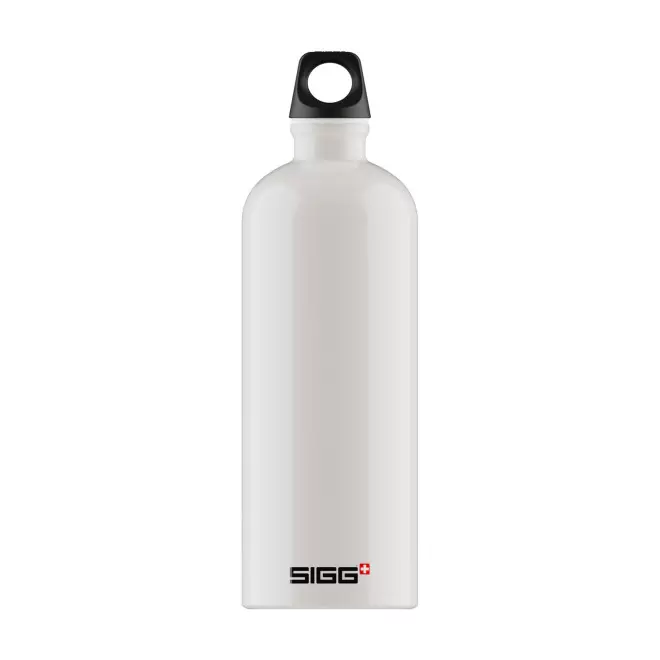 GOURDE EN ALUMINIUM SIGG 1L PERSONNALISABLE 'TRAVELLER' - blanc brillant