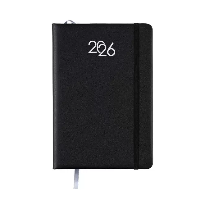 AGENDA JOURNALIER PERSONNALISABLE EN PU 'MARCHO' - noir