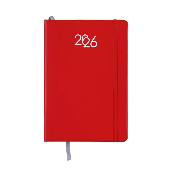 AGENDA JOURNALIER PERSONNALISABLE EN PU 'MARCHO' - rouge