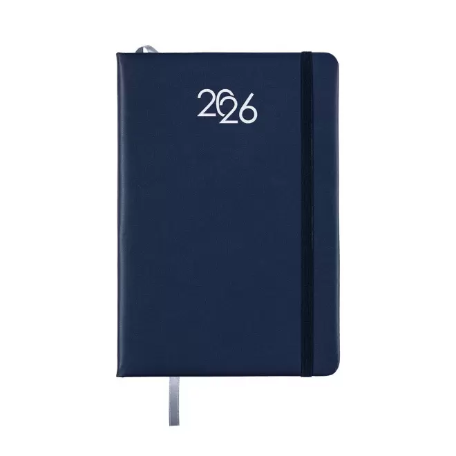 AGENDA JOURNALIER PERSONNALISABLE EN PU 'MARCHO' - bleu marine