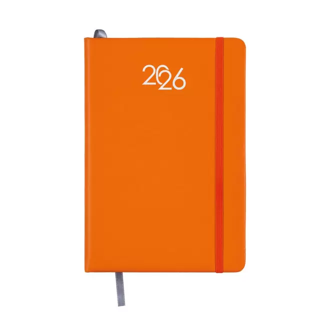 AGENDA JOURNALIER PERSONNALISABLE EN PU 'MARCHO' - orange