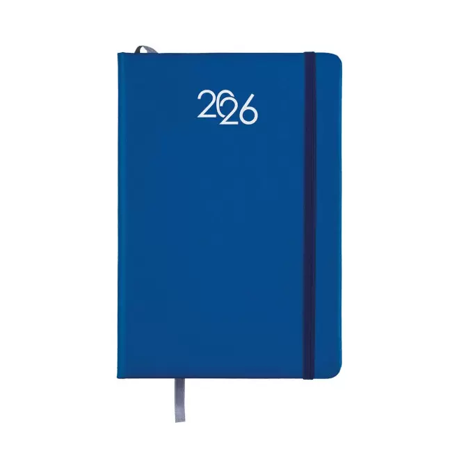 AGENDA JOURNALIER PERSONNALISABLE EN PU 'MARCHO' - bleu royal