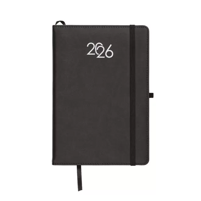 AGENDA JOURNALIER PERSONNALISABLE PU THERMOCOLLE 'LUGGI' - noir