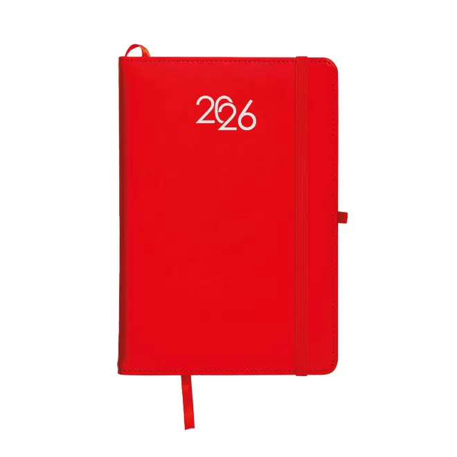 AGENDA JOURNALIER PERSONNALISABLE PU THERMOCOLLE 'LUGGI' - rouge