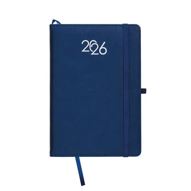 AGENDA JOURNALIER PERSONNALISABLE PU THERMOCOLLE 'LUGGI' - bleu marine