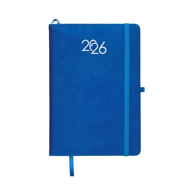 AGENDA JOURNALIER PERSONNALISABLE PU THERMOCOLLE 'LUGGI' - bleu royal