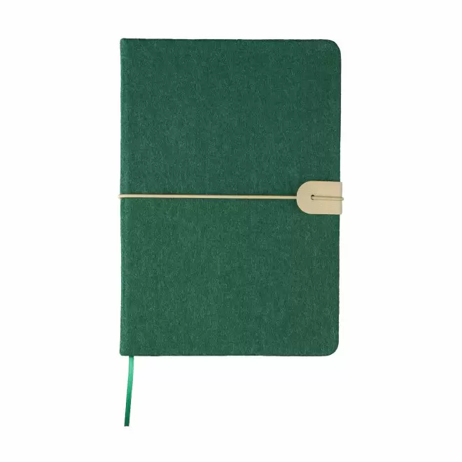 CARNET A5 EN FEUTRINE RECYCLE PERSONNALISABLE 'PEA' - vert