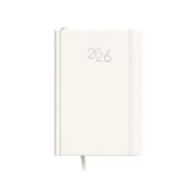 AGENDA JOURNALIER PERSONNALISABLE CARTON COLORE 'SEPTI' - blanc