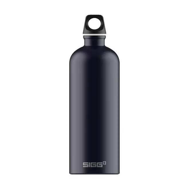 GOURDE EN ALUMINIUM SIGG 1L PERSONNALISABLE 'TRAVELLER' - bleu marine mat