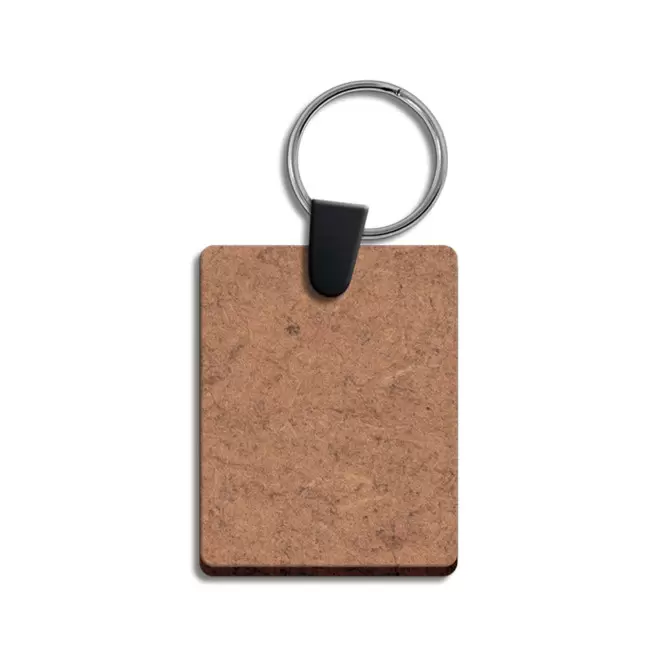 PORTE CLE EN BOIS PERSONNALISE SUR MESURE 'IRWIN 2CM' - brun