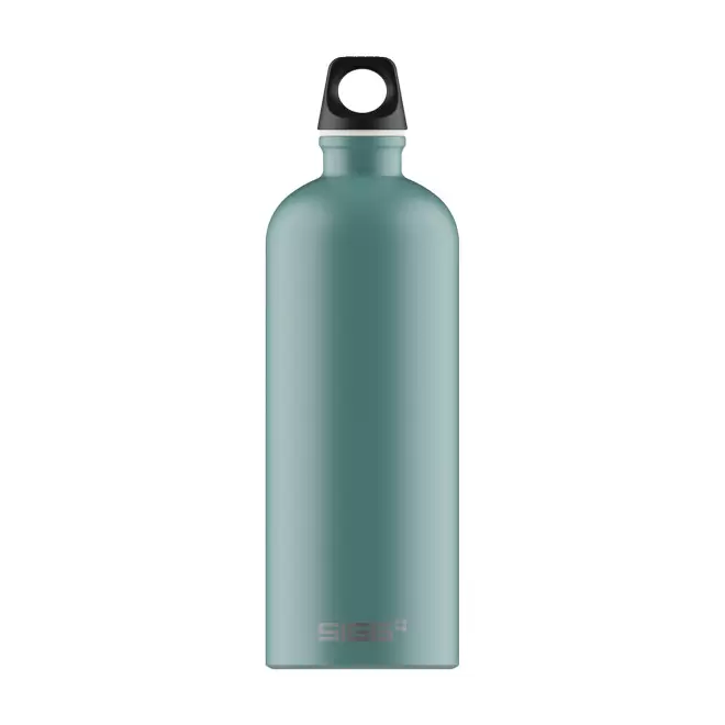 GOURDE EN ALUMINIUM SIGG 1L PERSONNALISABLE 'TRAVELLER' - bleu glacier mat