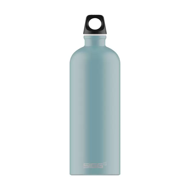 GOURDE EN ALUMINIUM SIGG 1L PERSONNALISABLE 'TRAVELLER' - bleu clair mat