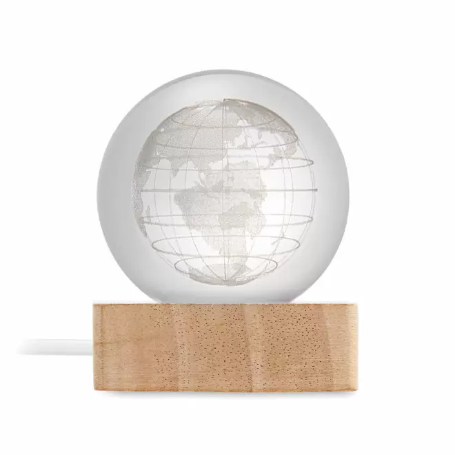 GLOBE LUMINEUX EN VERRE PERSONNALISABLE 'BOULGA' - transparent