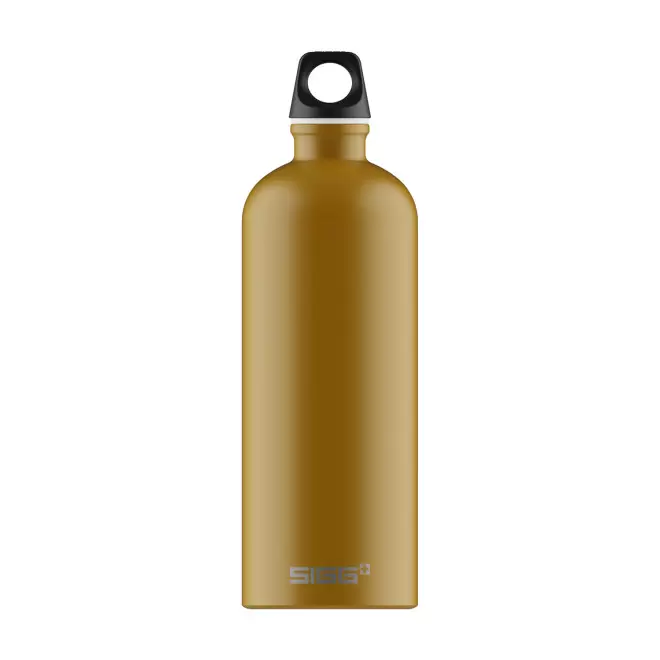 GOURDE EN ALUMINIUM SIGG 1L PERSONNALISABLE 'TRAVELLER' - moutarde mat